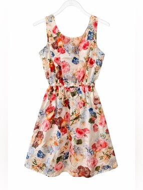 C’est La Vie Girls Floral Dress Sleeveless Fit & Flare Size Large Spring Summer